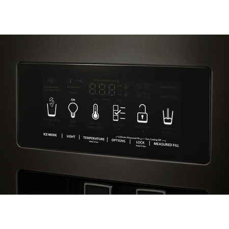 KitchenAid - 22.6 Cu. Ft. Side-by-Side Counter-Depth Refrigerator - Black Stainless Steel