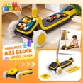 thumbnail image 4 of Kids 3-Wheel Kick Scooter with Buildable Blocks,PU Flash Wheels & 5-Position Height Adjustable Handlebar,Foldable Kick Scooter with One-Touch Footbrake for Ages 3-9 Toddlers, 4 of 9