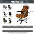 thumbnail image 5 of HELLHERO Tiger Stripe Print Office Chair Cover Set, Protective Desk Chair Slipcover, Soft Removable Office Chairs Seat Protector with Armrest Cover, Orange, 5 of 6