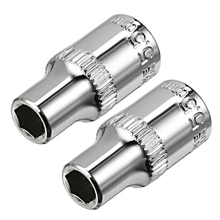 

2Pcs 1/4-inch Drive 5.5mm Cr-V 6-Point Shallow Socket