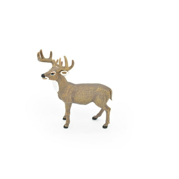 Deer Toy, Whitetail Buck, Antler, Very Realistic Rubber Figure, Model, Educational, Animal, Hand Painted Figurines, 5" CH112 BB92