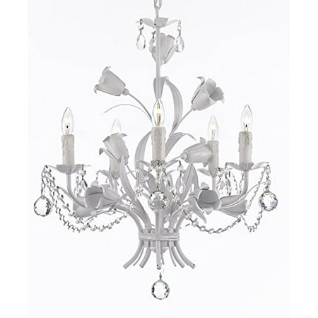 - Wrought Iron Chandelier with Crystal and 40mm Crystal Balls