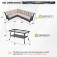 thumbnail image 2 of Gymojoy Outdoor Wicker Sofa Set Patio Furniture L-Shape Rattan Sectional with Coffee Table UV-Resistant for Backyard Balcony,Gray/Beige, 2 of 8