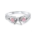 thumbnail image 3 of 3/8ct Pink Sapphire & Diamond Infinity Ring Setting 14K White Gold, 3 of 3