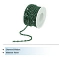 thumbnail image 3 of Uxcell 10 Yard 3mm Crystal Rhinestone Diamond Close Chain Trim for Sewing,Crafts,Dark Green Gems Dark Green Base, 3 of 5