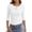 White #022, variant on Womens 3/4 Sleeve Tops Casual Slim Fit Boat Neck T-Shirts Basic Spring Summer Tees L