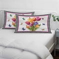thumbnail image 4 of Spring Tulips Pillow Covers King, Colorful Flowers Botanical Butterfly Farm Wooden Soft Brushed Microfiber Breathable Throw Pillow Covers, Pillowcase with Zipper for Couch Sofa Bedroom 20"x36", 4 of 9