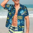 thumbnail image 5 of Lsque Dump Truck pattern Hawaiian Shirt for Men, Unisex Summer Beach Casual Short Sleeve Button Down Shirts-Small, 5 of 9