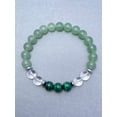 thumbnail image 2 of Natural Malachite & Aventurine 8mm Round Shape Smooth Cut Beads Stretchable Bracelet For Men & Women. Unisex Bracelet, 2 of 2