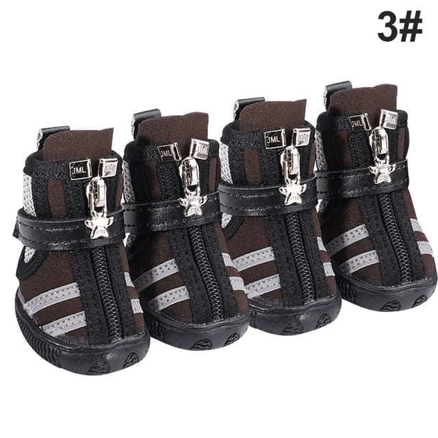Greeniant Zapatos para mascotas Botas deportivas para interiores Malla Transpirable Clásico Algodón Cremallera Calzado para mascotas Ropa para mascotas marrón tres Greeniant PT000055-18B