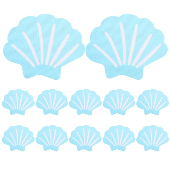 OUNONA 20PCS Bathtub Appliques Stickers Non Slip Sea Shell Shaped Safety Shower Adhesive Appliques Bathroom Floor Decals for Shower