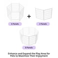 thumbnail image 5 of SunsGrove Dog Playpen, Heavy Duty Anti-Rust Pet Pen for Indoor, Courtyard, RV Camping for Large Dogs,40'' 2 Panels,White, 5 of 9