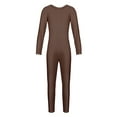 thumbnail image 5 of Rswnyirn Kids Girls Boys One-piece Gymnastics Full Body Jumpsuit Unitard Sport Athletic Leotard Brown 9-10, 5 of 7