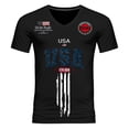 thumbnail image 5 of 250 Anniversary Men's Summer Graphic V Neck Short Sleeve Everyday Casual Tee 4Th of July Shirt Black L, 5 of 6