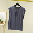 thumbnail image 2 of Asxite Womens Pajamas Casual Loose Breathable Sleeveless Crew Neck Solid Sleep Shirt, 2 of 6