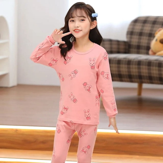 Pijamas para niños y niñas, ropa de dormir para niños de 6, 8, 10 y 12 años, 100% algodón, con dibujos de animales, pijamas de manga larga para Navidad
