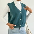 thumbnail image 6 of XuJwPNcy V Neck Sweater Vest for Women Trendy Casual Sleeveless Cardigan Solid Color Button down Knitted Tank Tops, 6 of 7