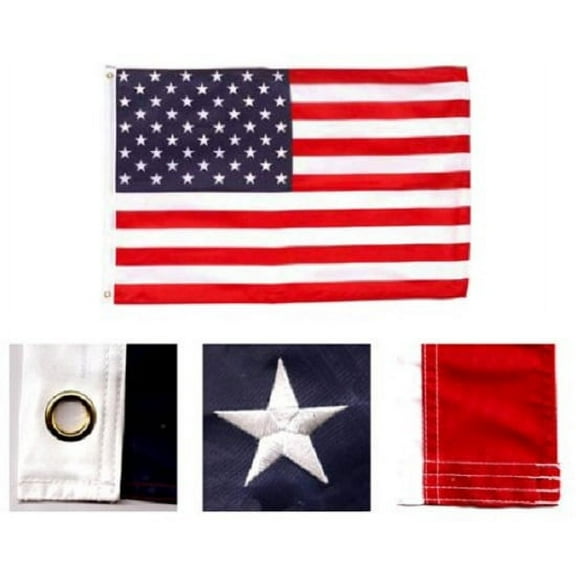 4x6 FT USA Flag US American Stars 210D Sewn Stripes Embroidered Stars Deluxe