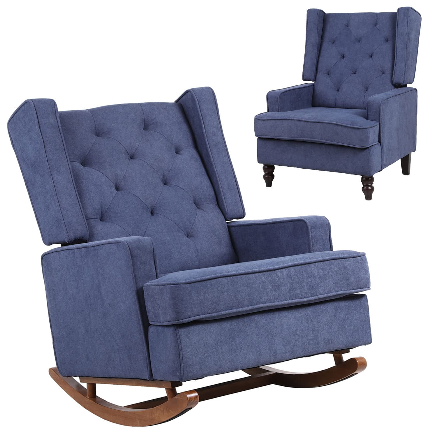 Rocking Chair Nursery,Upholstered Glider Chair for Nursery,Mid Century