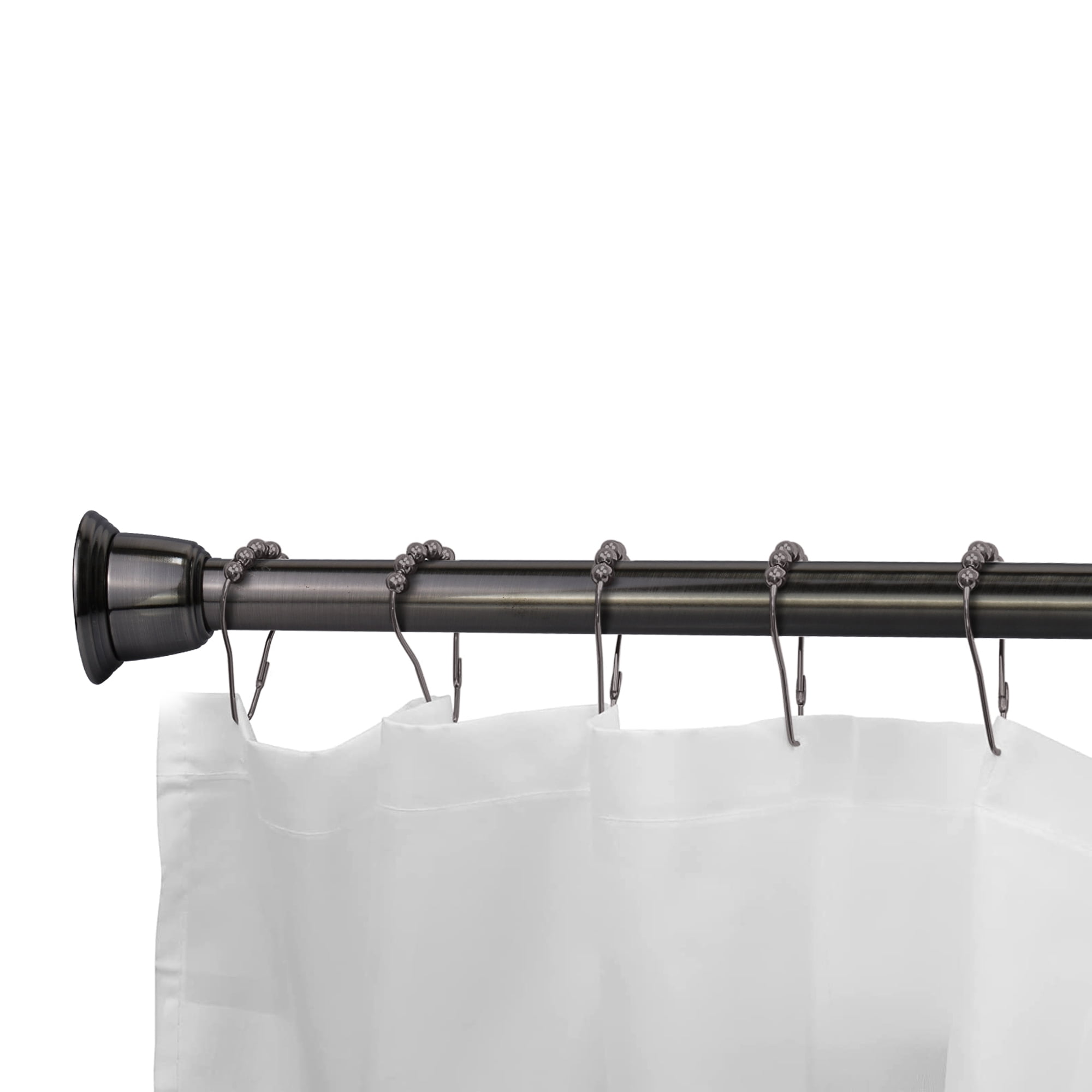 Splash Home Dell 42 to 72 Adjustable Shower Curtain Tension Rod for Bathroom, Pewter