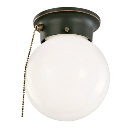 Design House 519264 1-Light Flush Globe Ceiling Light with Pull Chain, Oil Rubbed (Best Way To Oil Pull)