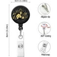 thumbnail image 5 of Retractable Badge Reel Clip, Nursing Badge Reels with Alligator Clip,Cute Badge Holder Name Decorative Badge Clip on ID Card Holders(3pack Golden Flowers), 5 of 5