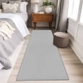 thumbnail image 3 of Grey Runner Rugs 2x6 ft Solid Color Washable Hallway Rugs Non-Slip Floor Mats Absorbent Carpet Bedside Runners for Bedroom Kitchen Bathroom Laundry Room, 3 of 9