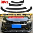 thumbnail image 3 of 3PCS Set Front Bumper Lip For For KIA K5 GT, GT-Line, EX, LX All Models 2020-2024 Bumper Front Spoiler Air Dam Chin Front Splitter Lip Lower Protector Carbon Fiber Style, 3 of 9
