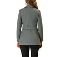 thumbnail image 3 of MODA NOVA Juniors Notched Lapel Long Sleeves Double Breasted Winter Trenchcoat, 3 of 6
