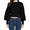 Black, variant on SSLR Womens Sweaters Oversized Crewneck Cropped Sweaters Long Lantern Sleeve Knitted Pullover Sweaters