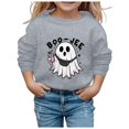 thumbnail image 2 of Mercatoo Halloween Girls Crewneck Sweatshirts Cute 𝐆𝐡𝐨st Print Long Sleeve Pullover Tops Sweatshirts for 1 to 14 Years, 2 of 4