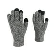 thumbnail image 2 of Naierhg 1 Pair Autumn Winter Knitted Gloves Touchscreen Full Finger Stretch Thickened Double Layers Warm Solid Color Men Women Motorcycle Riding Cycling Gloves for Winter Black Gray, 2 of 8