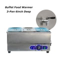 thumbnail image 3 of TECHTONGDA Buffet Food Warmer Stainless Steel Bain Marie Buffet Countertop 3 Pan Electric Steam Heater 6" Deep, 3 of 8