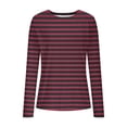 thumbnail image 7 of Uoodti Long Sleeve Shirts for Women Slim Fitted Stretchy Crewneck Knit Sweaters Women's Heart Print Ribbed Tops Fall Gift Casual, 7 of 7