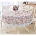 thumbnail image 1 of Round Vinyl Lace Tablecloth Waterproof Pvc Plastic Tablecloth, 1 of 1