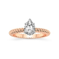 4 Carat IGI Certified Pear Shape Lab Grown Diamond Engagement Ring | 14K Rose Gold |Sansa Solitaire Diamond Ring | FG-VS1-VS2 Quality Friendly Diamonds