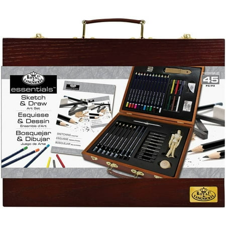 Wooden Box Art Set Sketch And Drawing 45pc