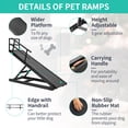 thumbnail image 6 of Slsy Adjustable Height Folding 57" Long Wooden Pet Ramp, 200 lb Limit, 6 of 11