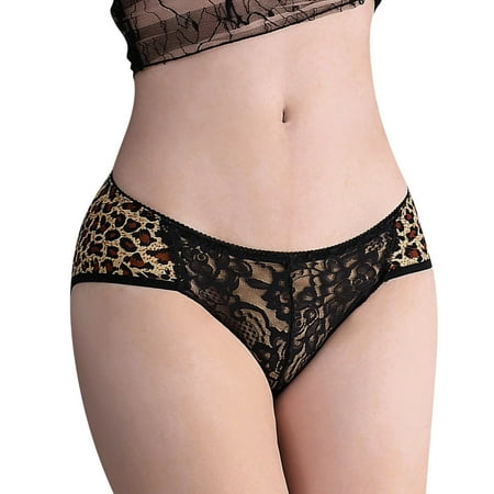 

GWAABD Stretchy Underwear for Women Leopard Print Women Translucent Underwear Sheer Lace Tank Lace Underpant