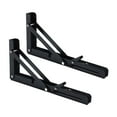 thumbnail image 3 of 2 soportes plegables para estantes, soporte plegable triangular, soporte DIY, bisagras, soportes de Hardware, soportes resistentes para banco de mesa negro 12 pulgadas, 3 of 8