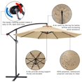 thumbnail image 4 of Yaheetech 10 Ft Patio Offset Umbrella with Crank and Cross Base for Garden, Poolside, Tan, 4 of 7