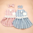 thumbnail image 3 of Tnobhg 1 Set Pet Dress with Bow Headdress Floral Faux Pearl Decor Cute Dogs Cats Princess Dress Pet Supplies, 3 of 8