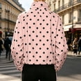 thumbnail image 6 of TaTaai Women's Polka Dot Stand Collar Jacket Button Down Lightweight Windbreaker with Pockets for Spring, 6 of 8
