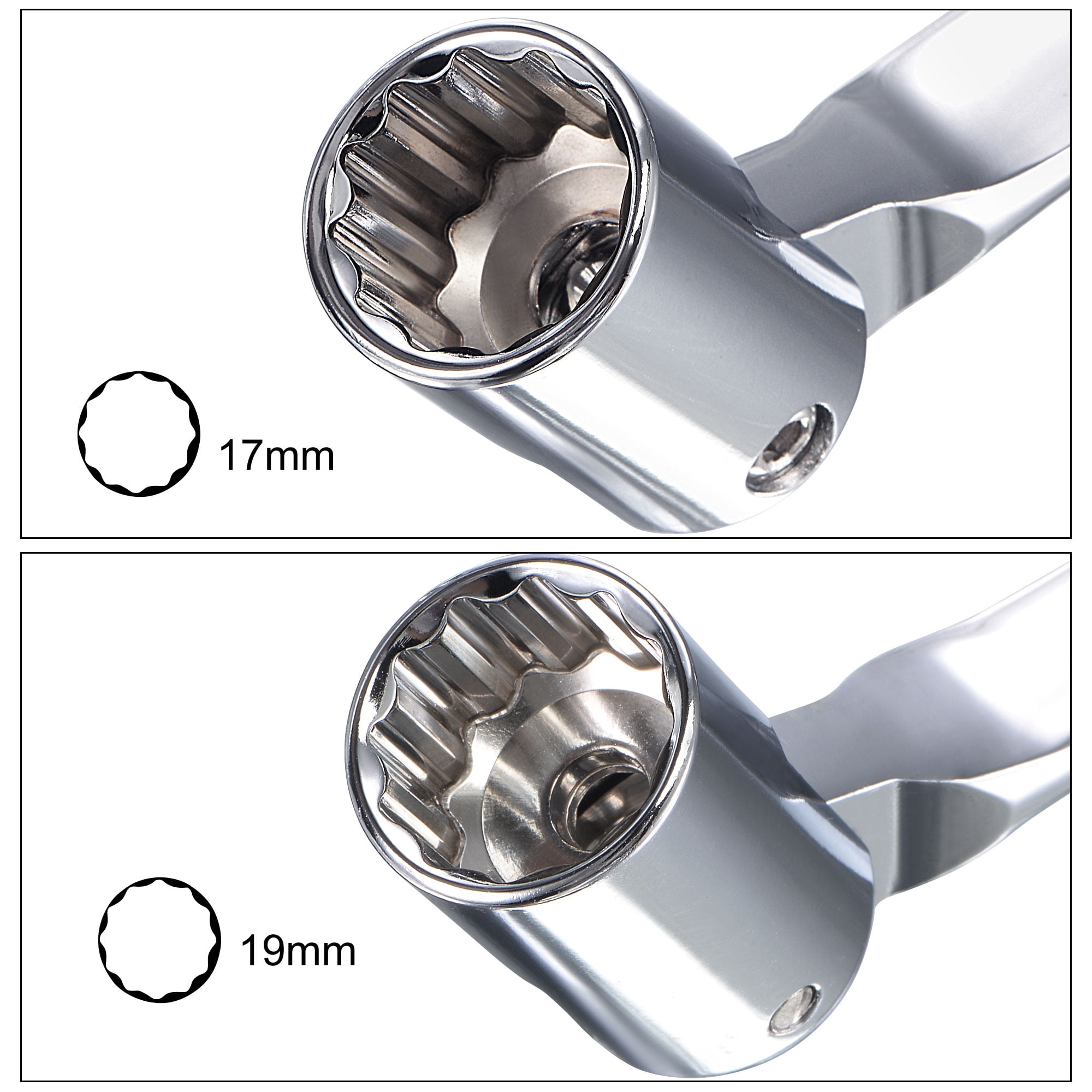 Uxcell 12 Point Flexible Head Socket Wrench, 14mm x 17mm