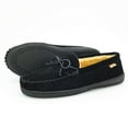 thumbnail image 3 of Pamir Men's Genuine suede Faux Fur Lined Slip on Moccasin Slippers Indoor Outdoor Black 8M US, 3 of 9