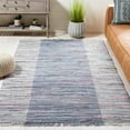 thumbnail image 2 of SAFAVIEH Rag Romeo Striped Fringe Cotton Area Rug, Purple/Blue, 3' x 5', 2 of 8