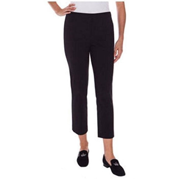 Mario Serrani Italy Women's Comfort Stretch Slim Fit Pants (14x30, Solid Black)