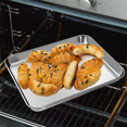 thumbnail image 2 of PEACNNG Toaster Oven Pans Set of 2 Stainless Steel Toaster Oven Tray Rectangle Size 9 x 7 x 1 inch  Rust Free & Deep Edge  Thick & Sturdy  Easy Clean & Dishwasher Safe, 2 of 7