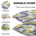 thumbnail image 6 of Outdoor Waterproof Pillow Covers Pack of 2, Summer Plant Vintage Purple Floral Lemon Farm Decorative Throw Pillowcases Cushion Covers for Garden Patio Tent Sofa Couch, 20x12 inch, 6 of 8