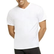 Mens ComfortBlend White V-Neck T-Shirts 2XL, 4 Pack